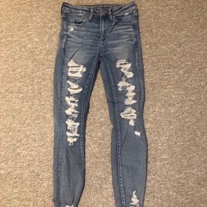 American Eagle Light wash Ripped jeans